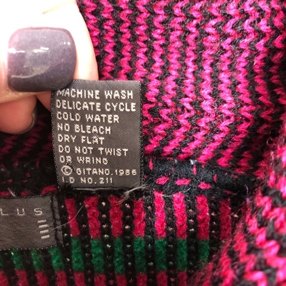 Gitano Vintage Sweater Pink Blouson Sleeve Size 40 Stripe - Picture 8 of 8